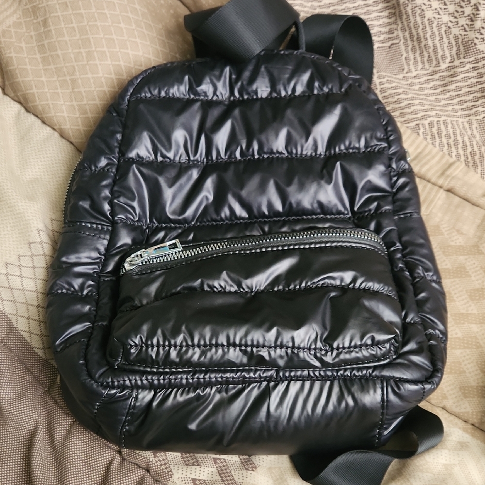 Black Puff Women Backpack